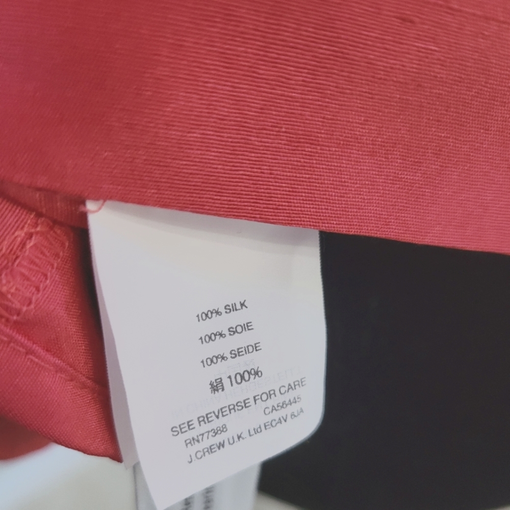 J Crew 100% Silk Pink Off the Shoulder  Ruffle Top Size 4 - Picture 9 of 9